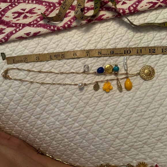 NWT ZARA 2024 3-Pack of Multi-Charm Necklaces Long Gold-Color/Colorful 1856/070 - Picture 5 of 9